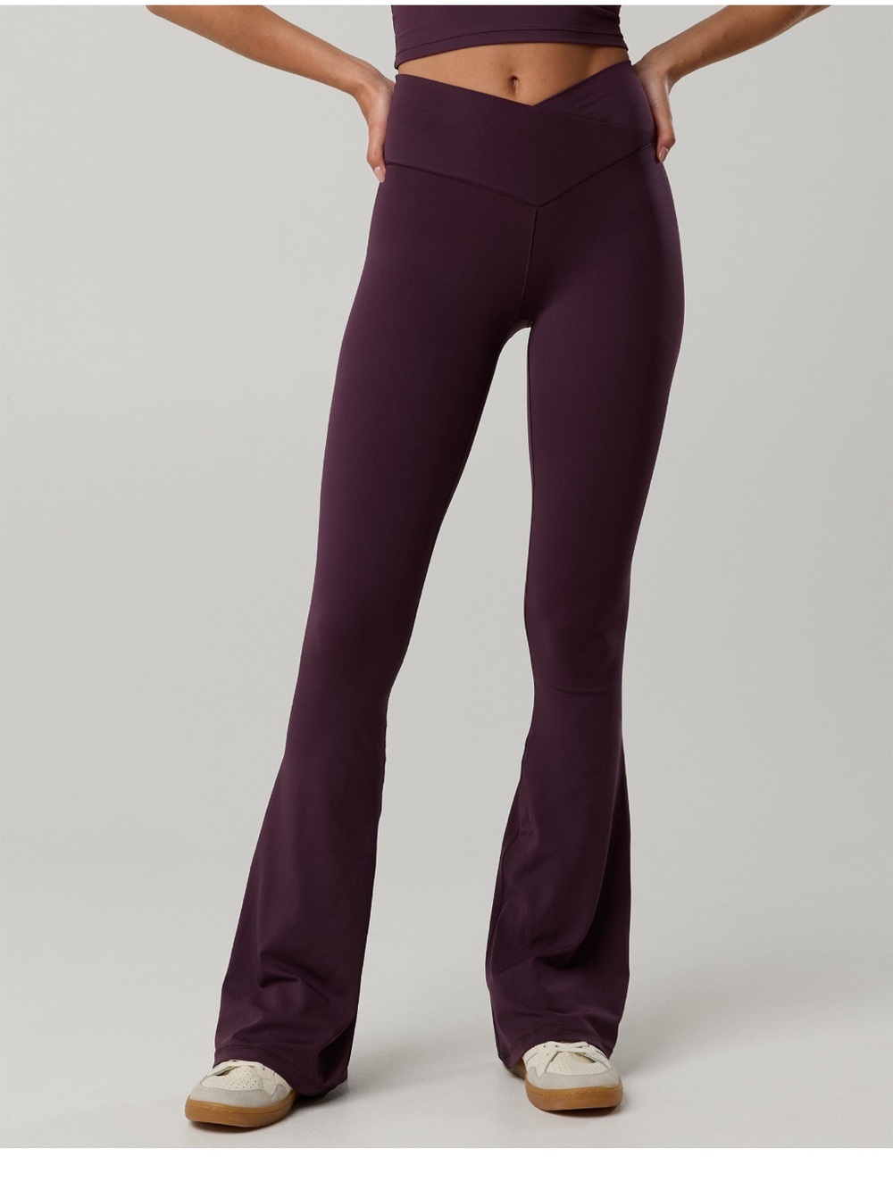 Offline by Aerie Real Me High Waisted Crossover Flare Leggings 🍇
